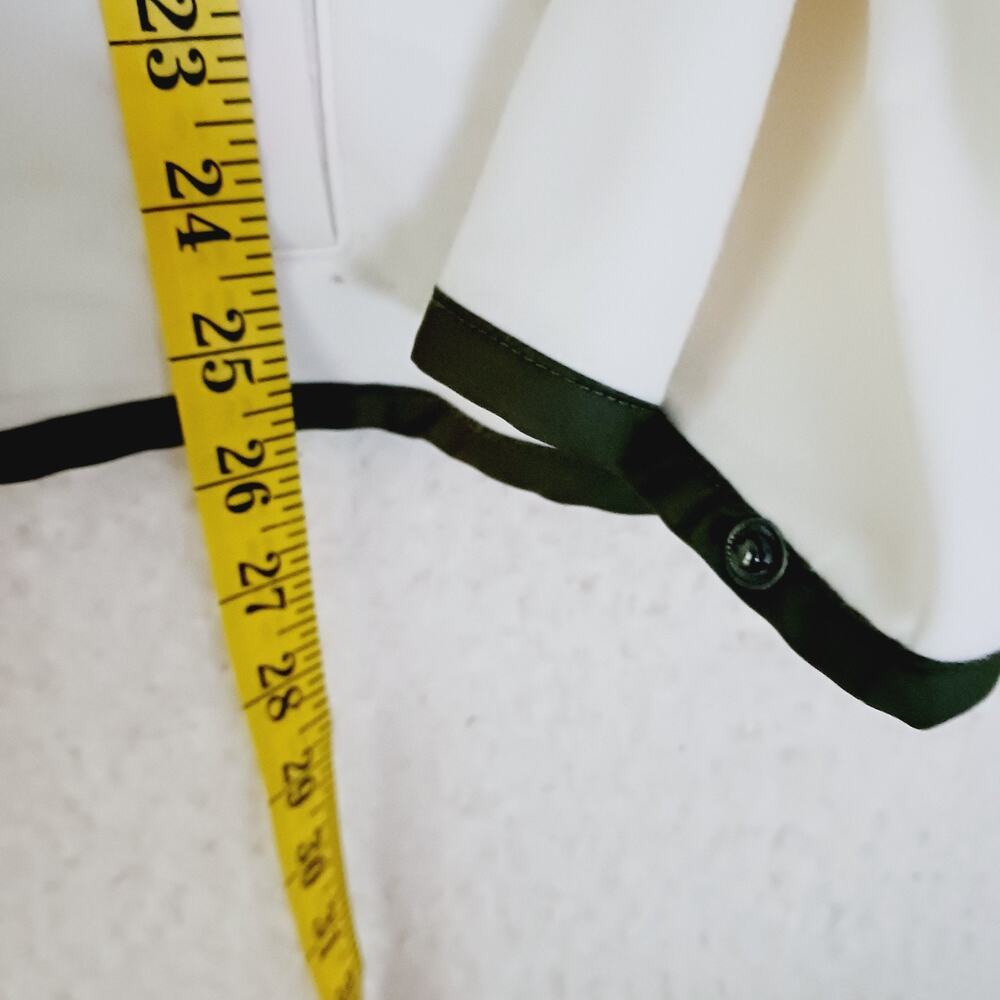Jacket Women Ralph Lauren Ivory Olive Zipper Pockets Snap Cuffs Logo Size XL - Picture 6 of 9